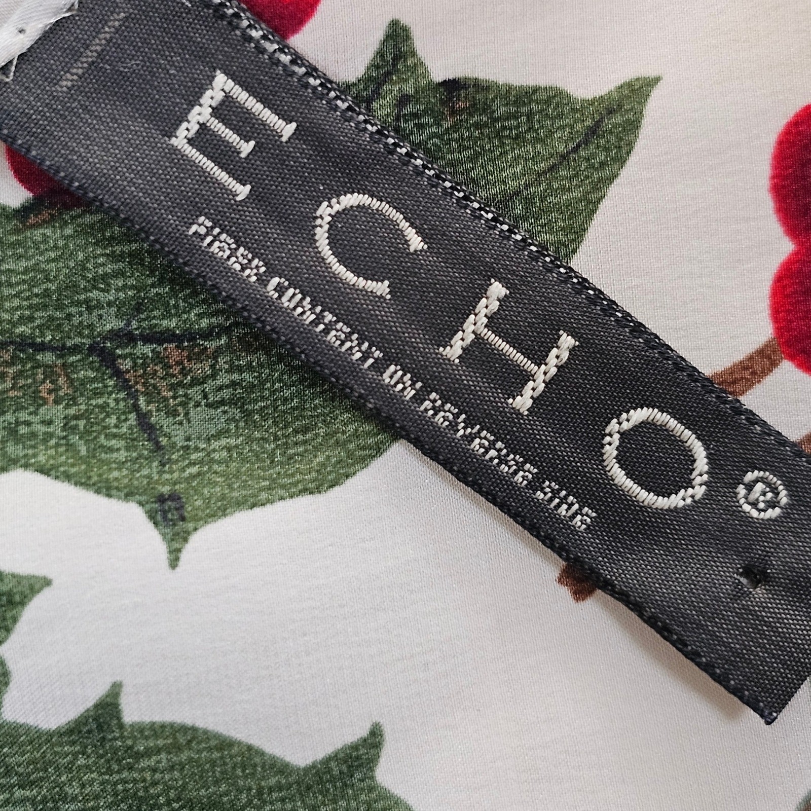 Echo Silk Square Scarf Ivory Christmas Holly Berry Mistletoe Holiday Print 21in