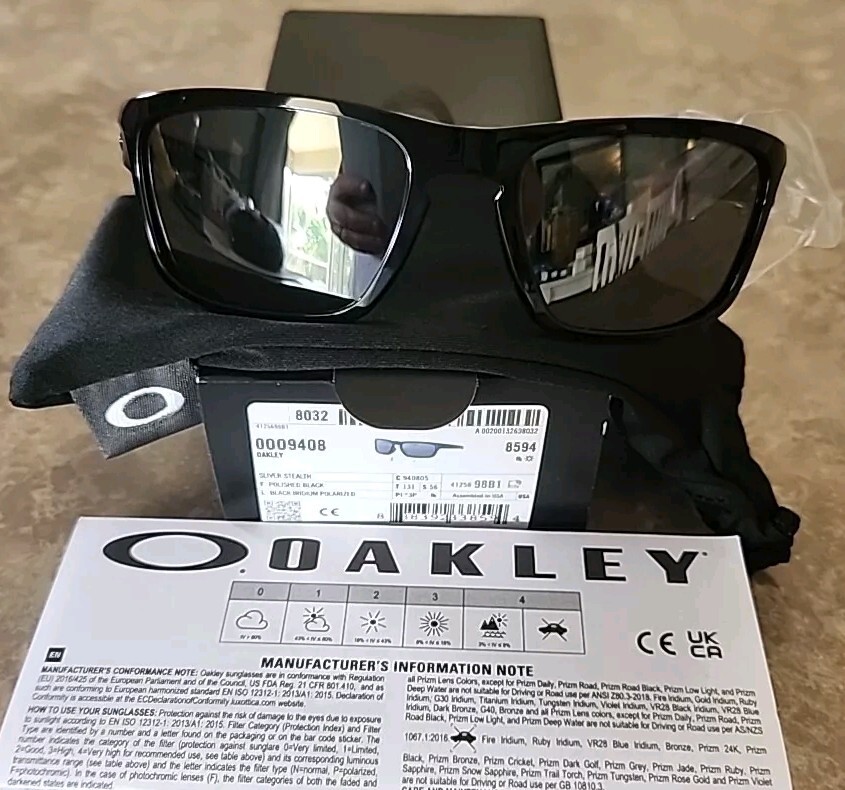 🔥 Oakley SLIVER STEALTH 9408-05 Prizm Black Polarized Sunglasses MSRP $165