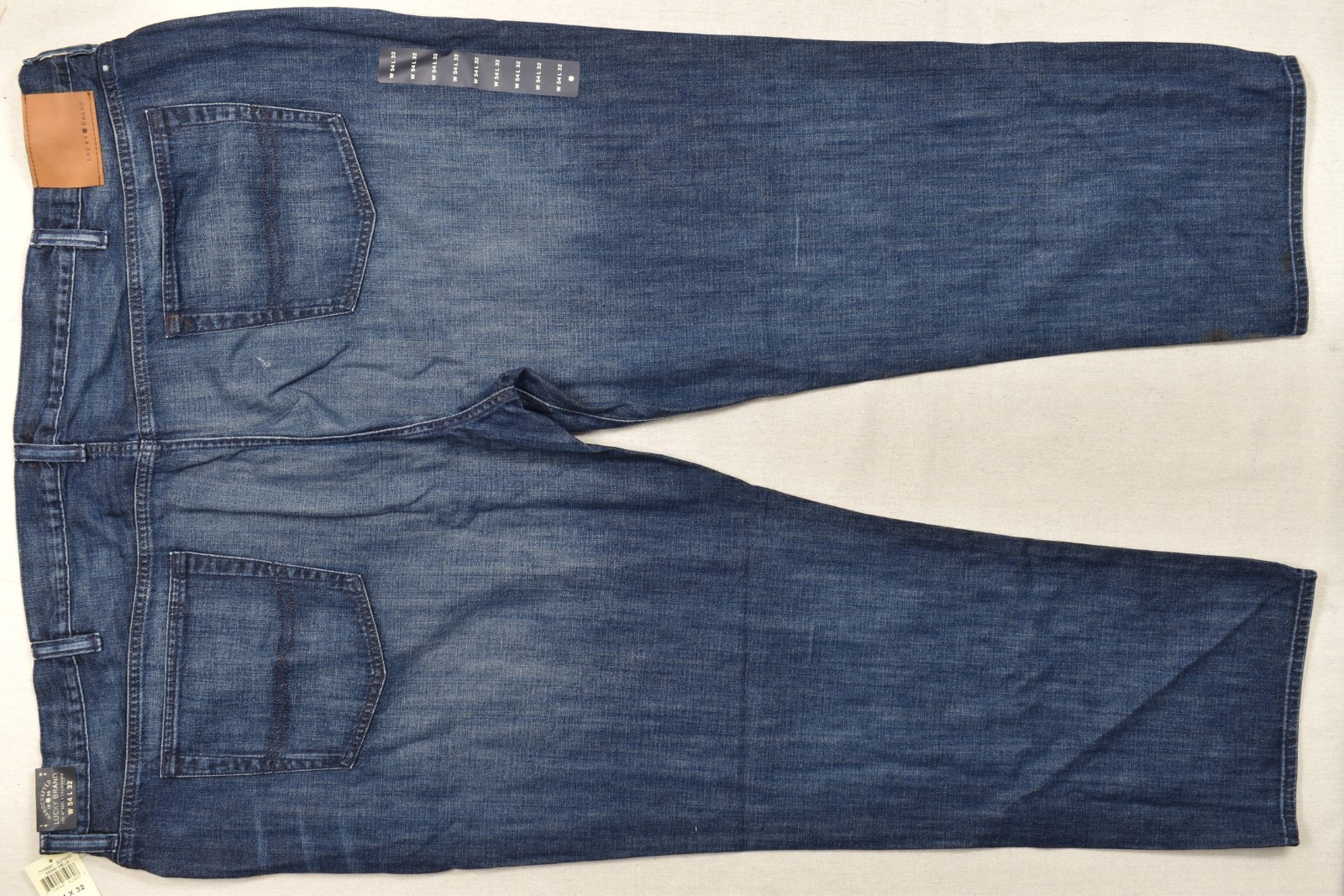 Lucky Brand Men’s 181 Relaxed Straight BIG 54×32 Blue 100% Cotton Jeans NEW
