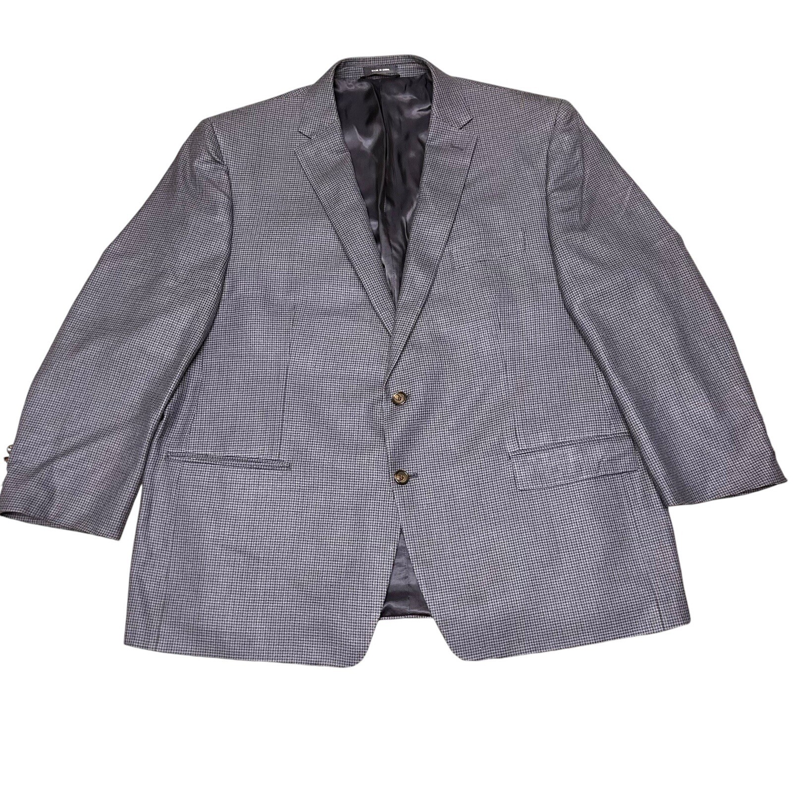 Ralph Lauren Hounds Tooth Plaid Men’s Wool Sports Blazer Blue 50R