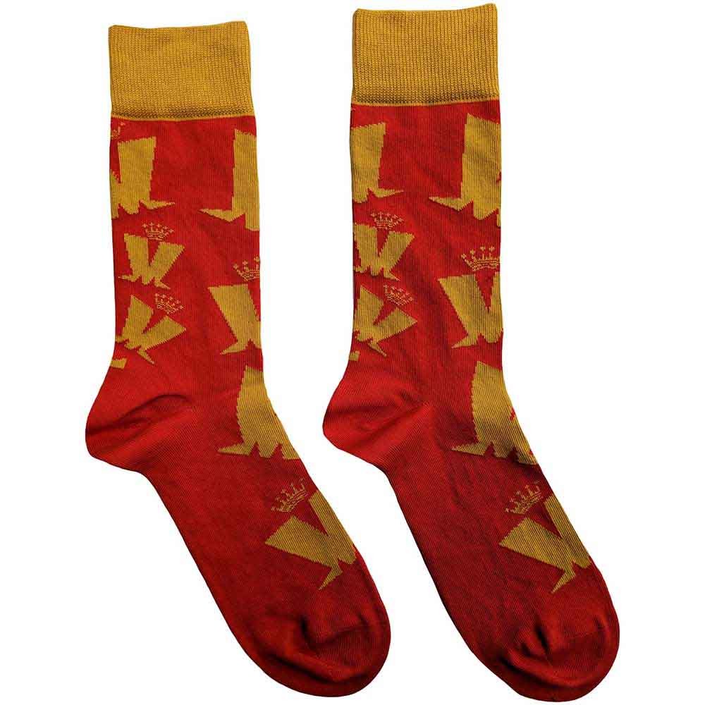 Madness Crown & M Pattern Socks Red New