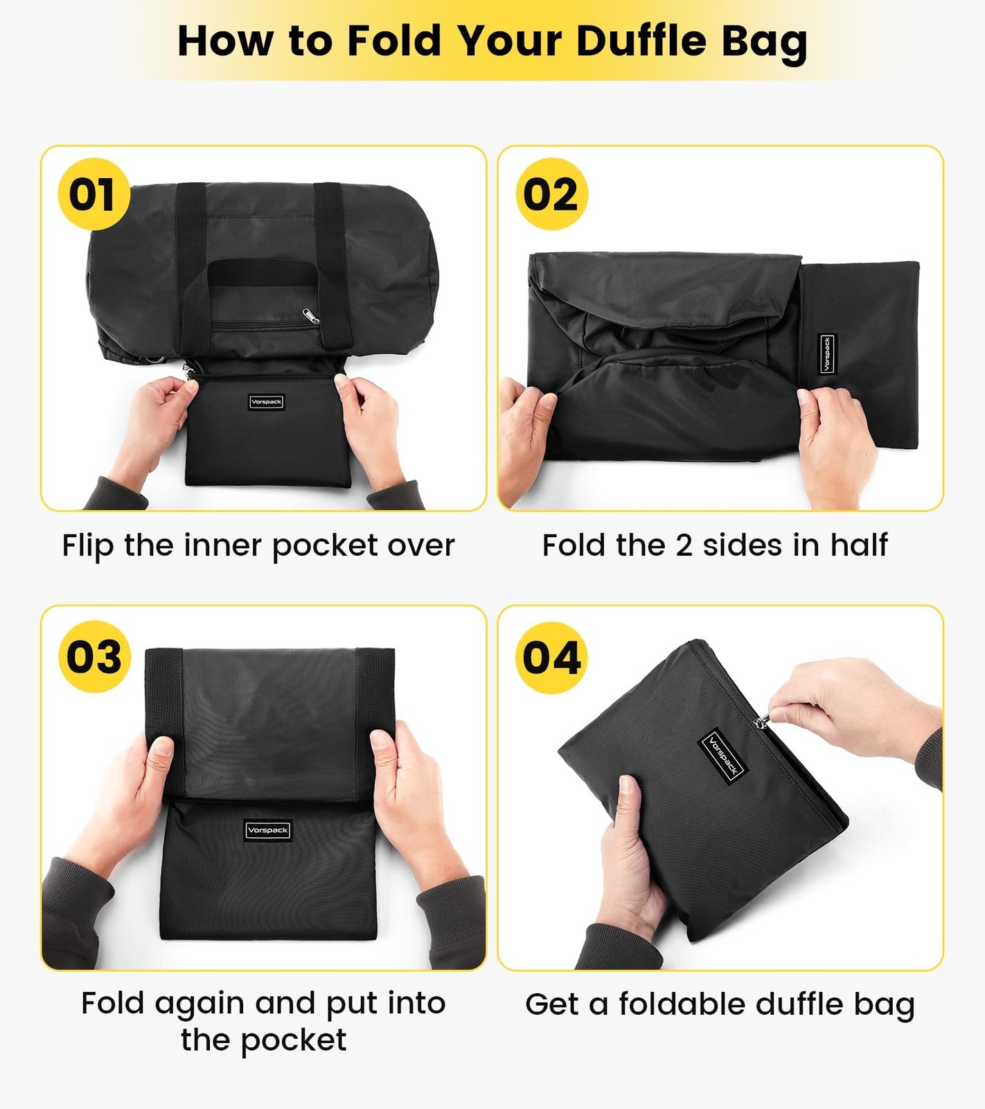 Duffel Bag 28 Inches Foldable Lightweight Gym Bag with Inner Pocket for Trave…