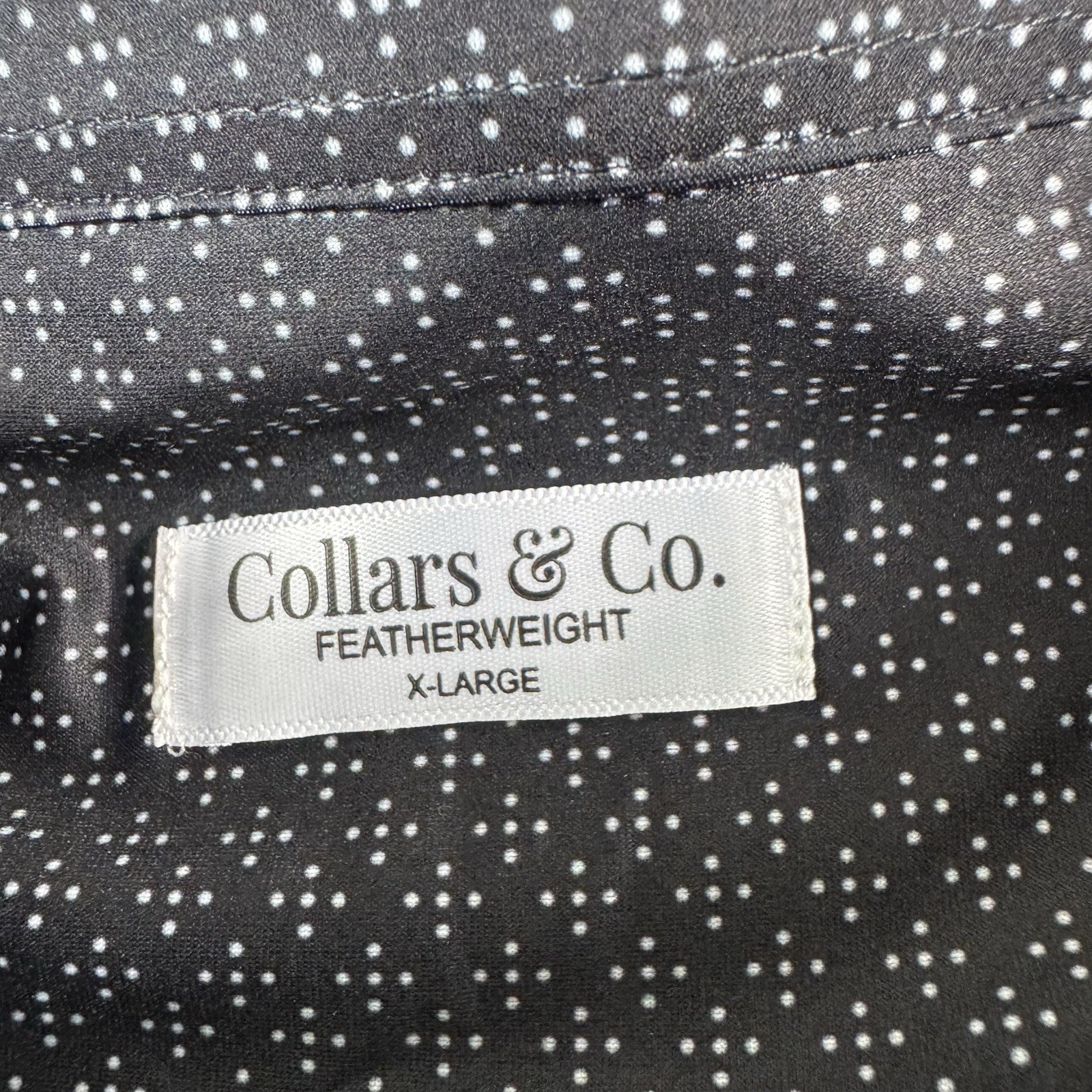 Collars & Co Black White Geometric Print Dress Collar Men’s Polo Size XL NWT