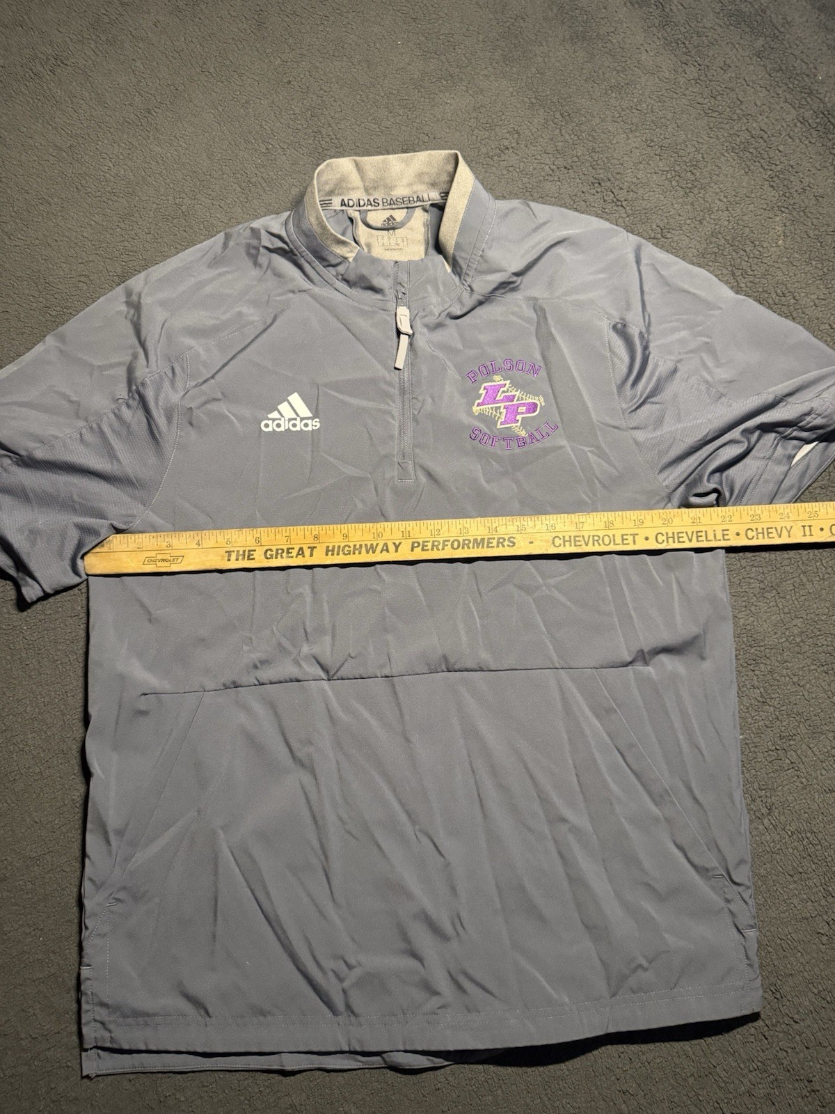 Adidas Baseball 1/4 Zip Mens Medium Embroidered Softball Pull Over Breathable