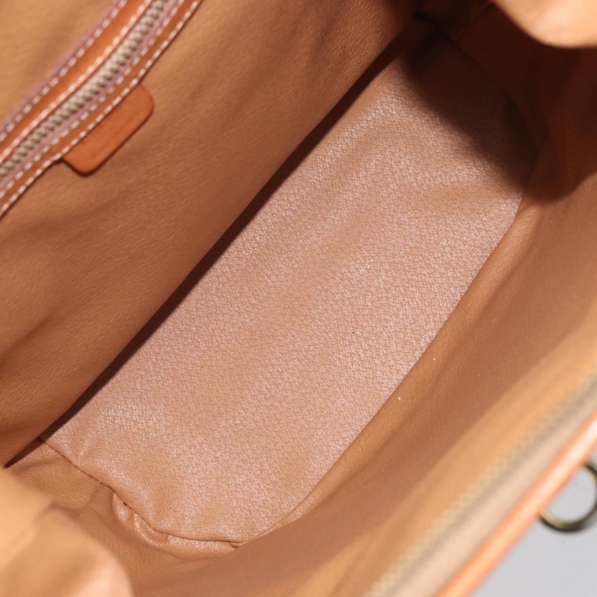 CELINE Macadam Canvas Backpack PVC Leather Brown Gold Auth 169840