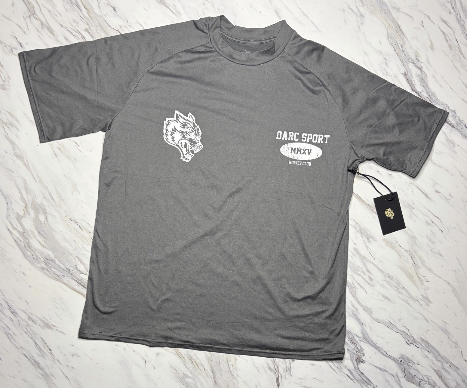 Darc Sport MXXV Gray dryfit Short Sleeve T-Shirt Men’s L NWT