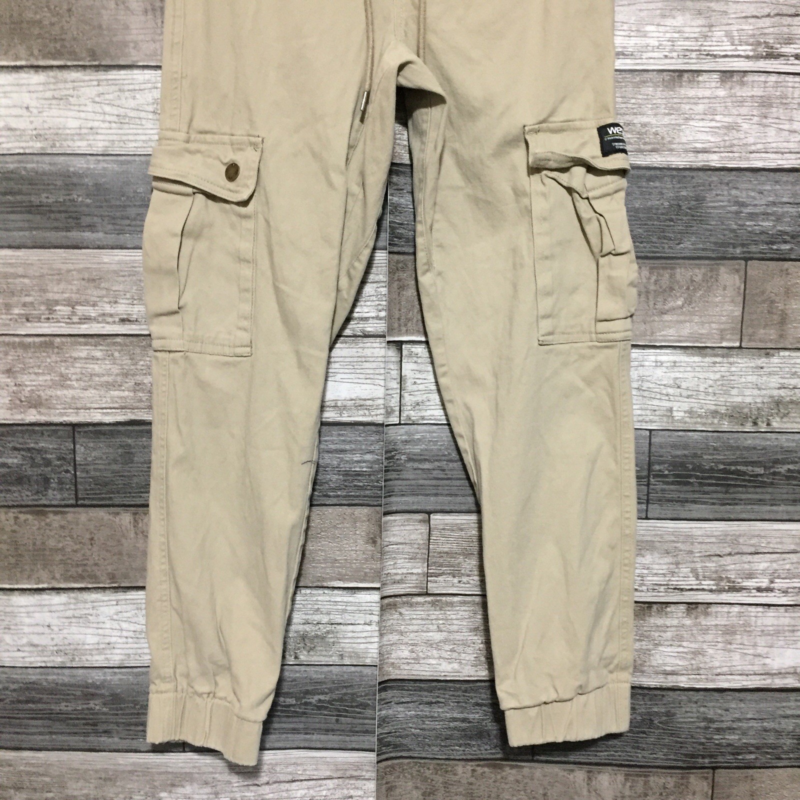 Wesc Slim Utility Cargo Jogger Pants Drawstring Men’s M Tan (Inseam 26.5) READ