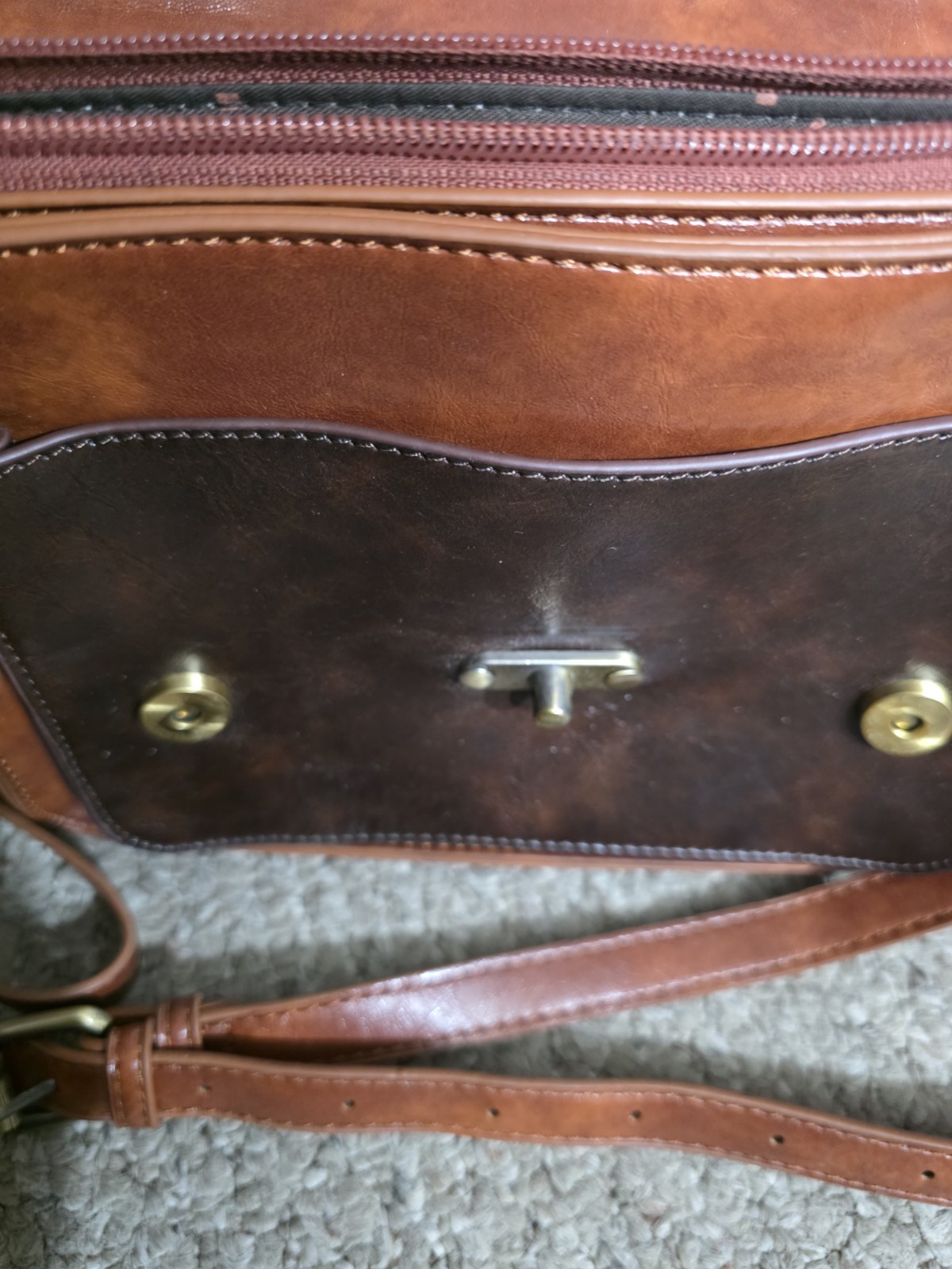 ECOSUSI Vintage Vegan PU Leather Messenger Bag (Please See Description)