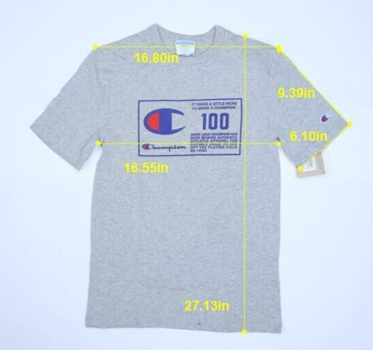 Champion Oxford Gray Life Behind the Label Heritage Graphic Tee T-Shirt Mens S