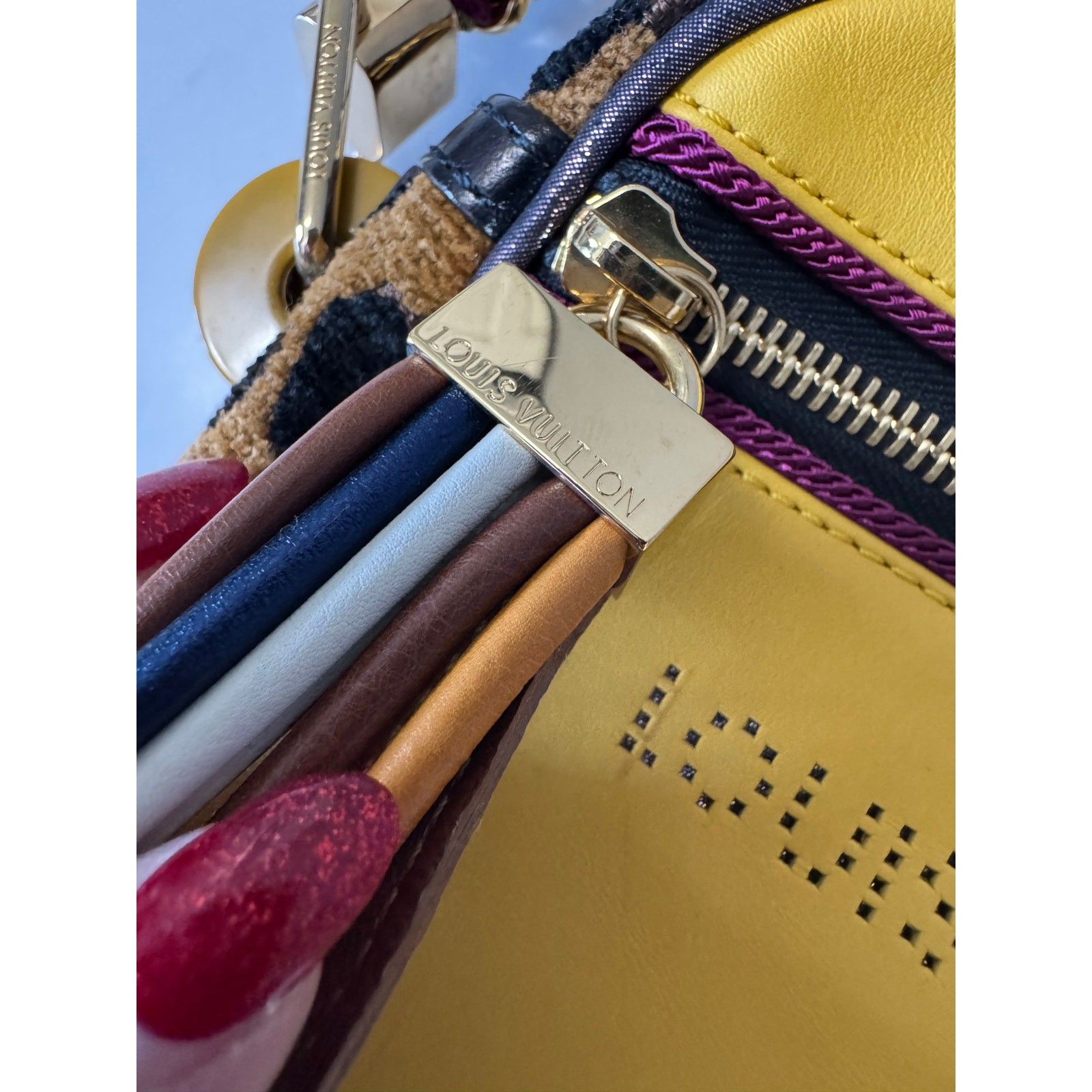 Vintage Louis Vuitton Limited Edition Savane Flight Mini Bag Yellow Leopard