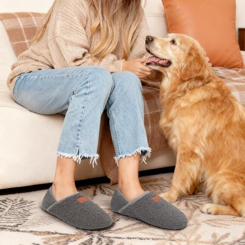 Womens Slipper Socks Indoor Bedroom Travel 9.5-10 Women/8-8.5 Men Grey