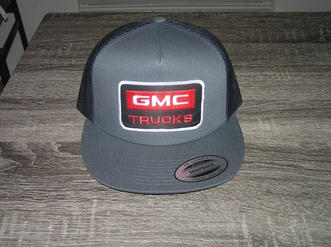 GMC Trucks Premium Patch on Trucker Hat YP Classic 6006 Snapback Grey/Black