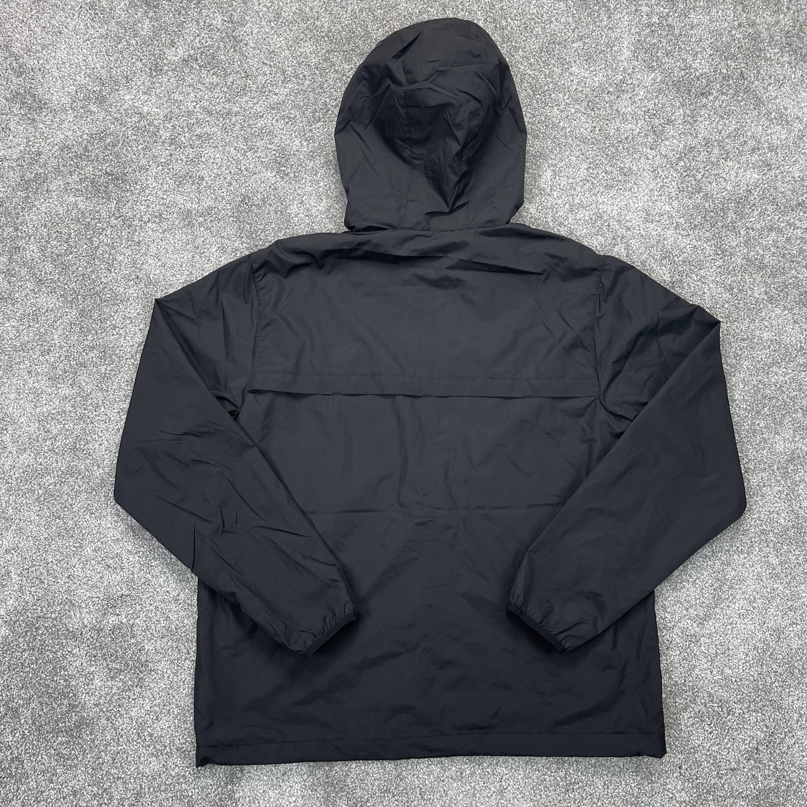 Quiksilver Windbreaker Jacket Mens Large Hooded Full Zip Logo Mesh Lined Pockets