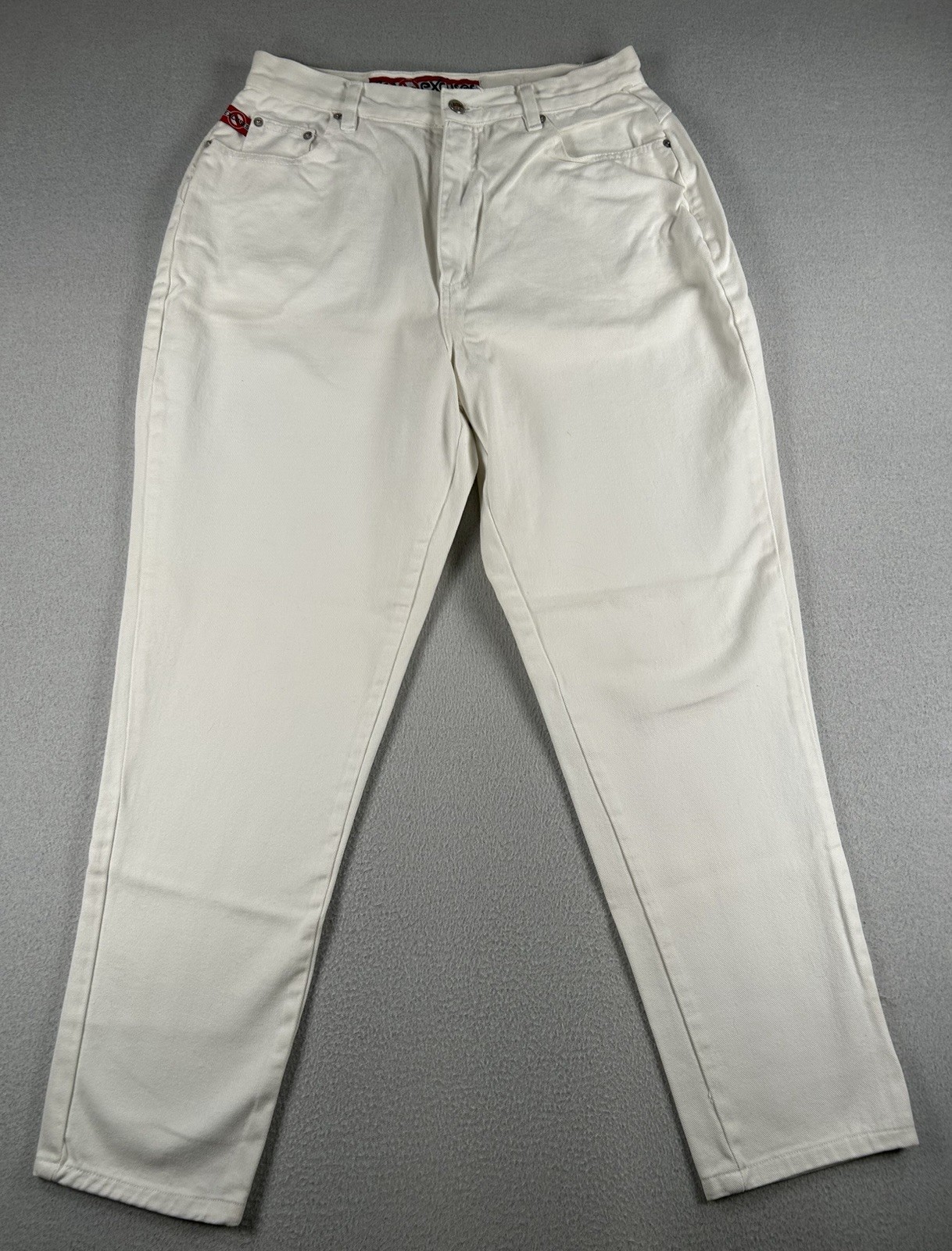 Vintage 90s No Excuses Tough White Denim High Rise Mom Jeans Size 16/17
