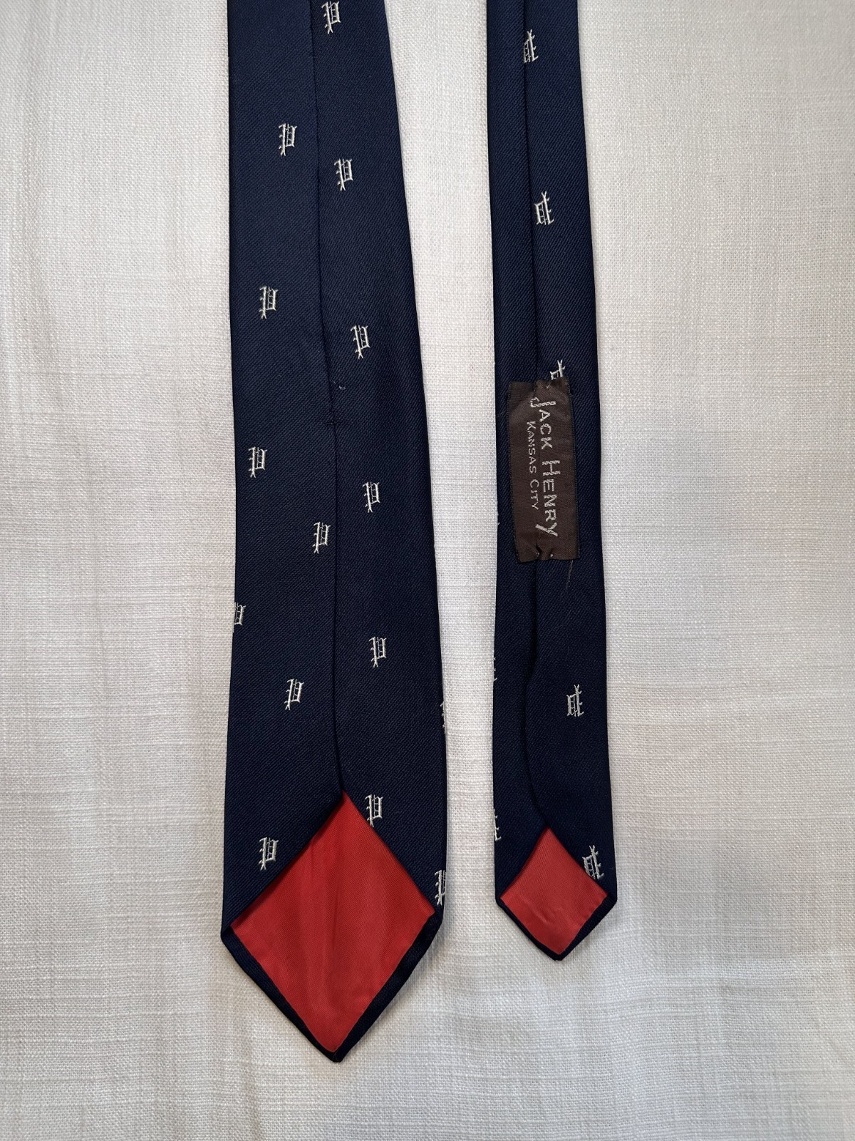 Vintage JACK HENRY “P” Monogram Men’s Tie Made in USA