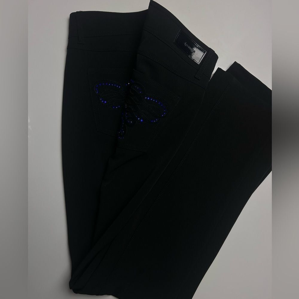 Apanage black embellished pockets pants sz 8 euc