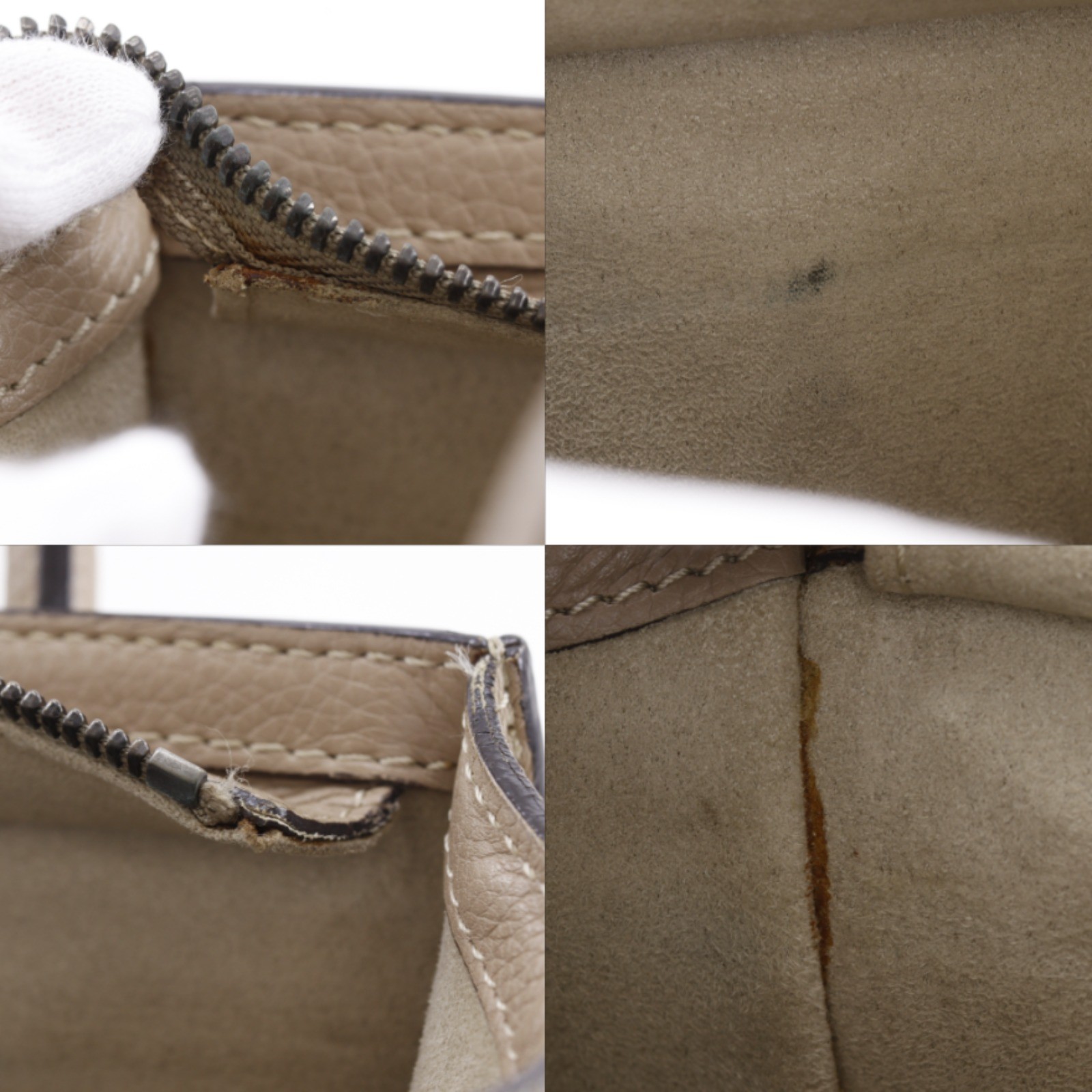 CELINE Luggage nano shopper Handbag 2WAYShoulder Gurege Calfskin Women