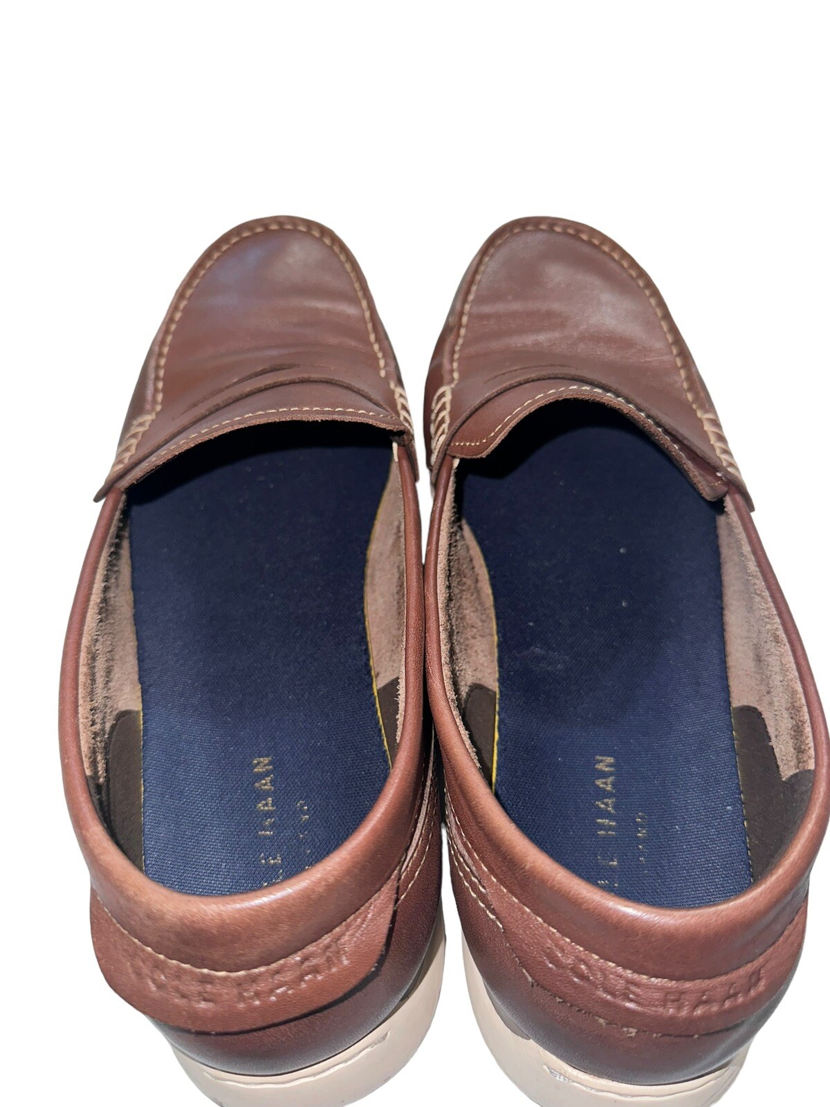 Cole Haan Size 12M Grand Atlantic C33028 Brown Penny Loafer Shoes Men