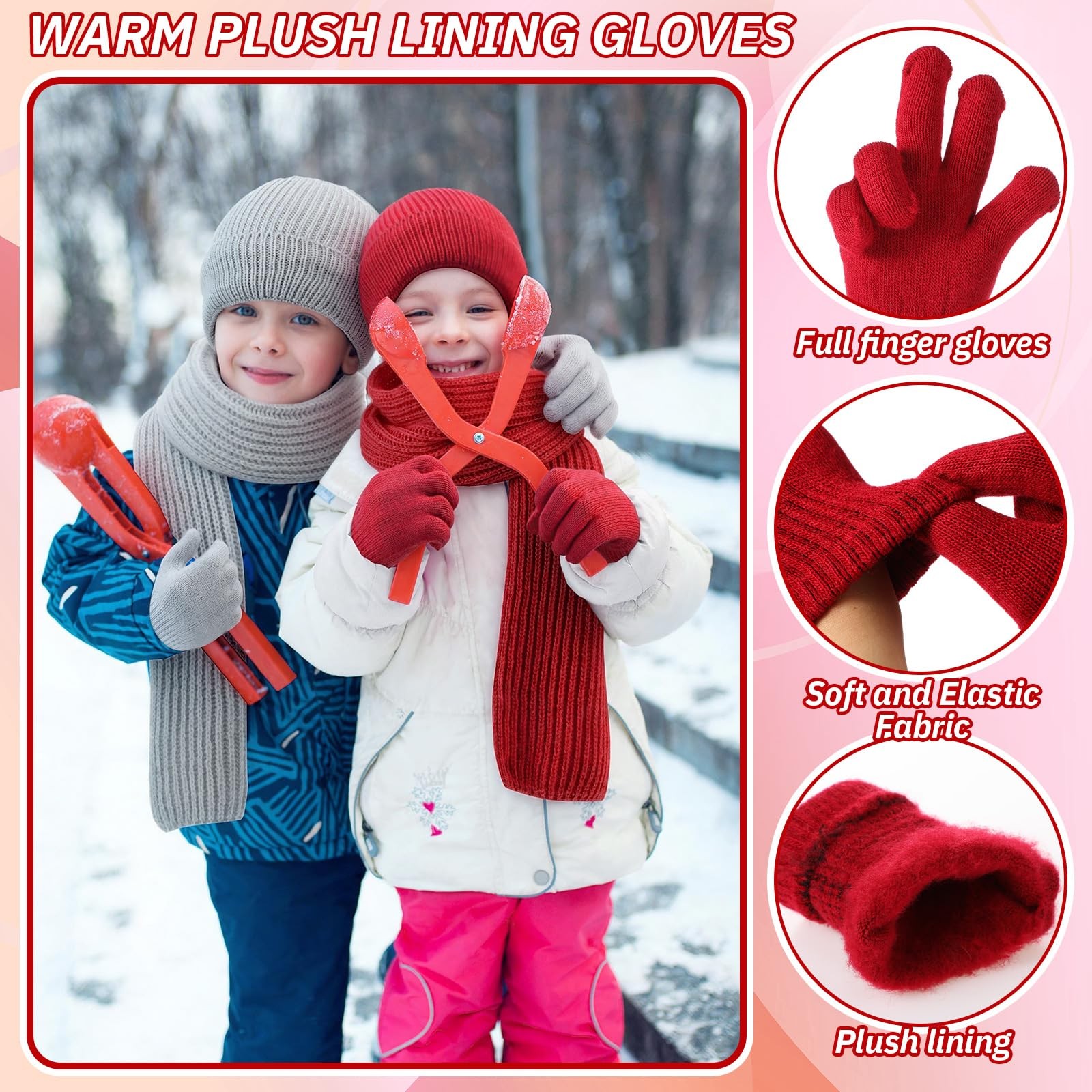 Geyoga 12 Pcs Kids Knitted Winter 6.7 x 8.3 inches/ 17 x 21 cm(LxH), Trend