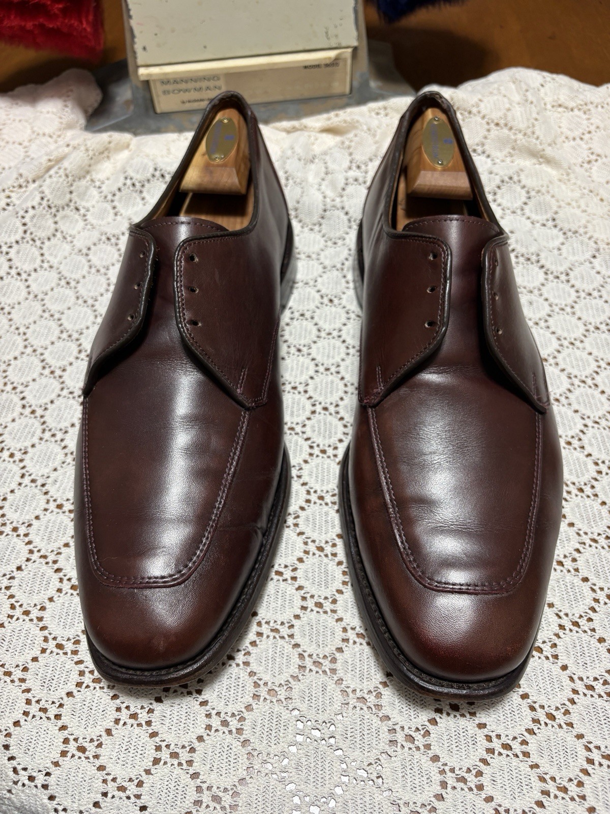 Allen Edmonds Burton 10d Brown Leather Oxfords Apron Toe 1132 USA