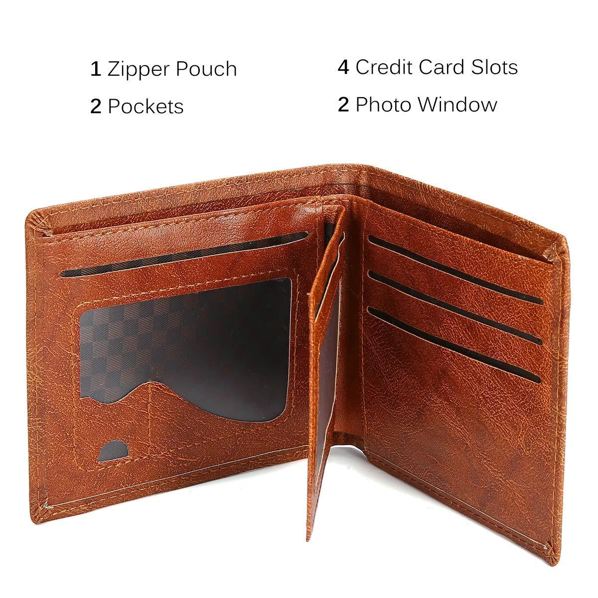 Men’s US 100 Dollar Bill Leather Wallet Bifold Card Photo Holder Slim Thin Purse