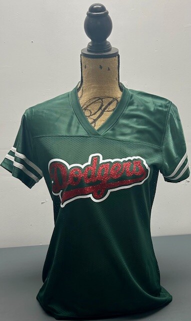 Los Angeles Dodgers Mexico Glitter Women Baseball Jerseys in Red White and Green
