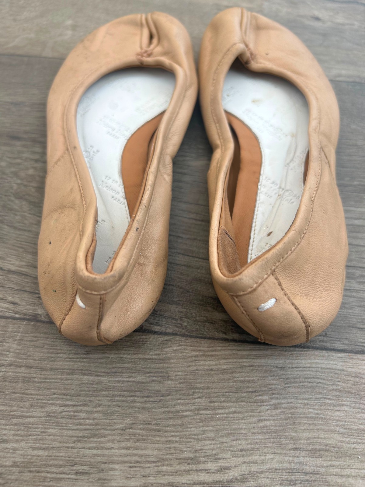 Maison Margiela Tabi Leather Beige Ballerina Flats EU 36 US 6