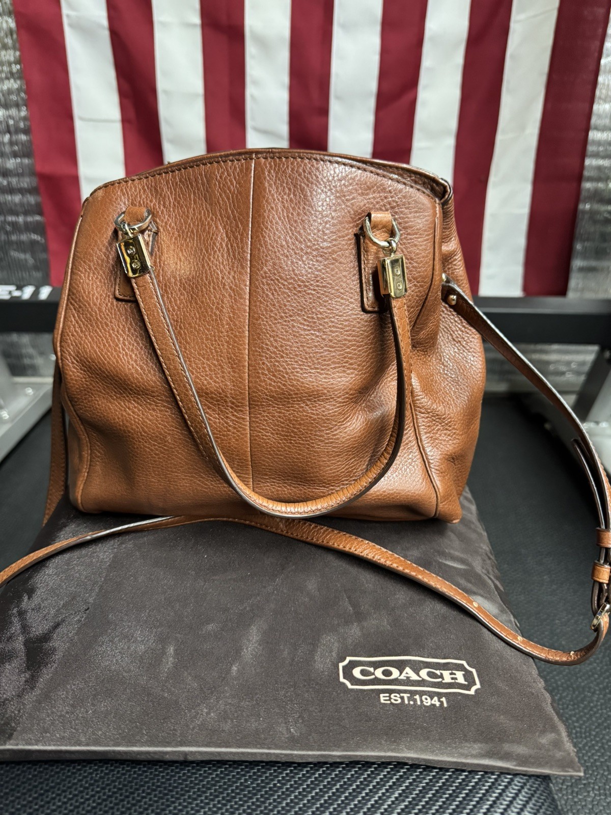 COACH Minetta Crossgrain Leather Satchel Handbag Crossbody Purse