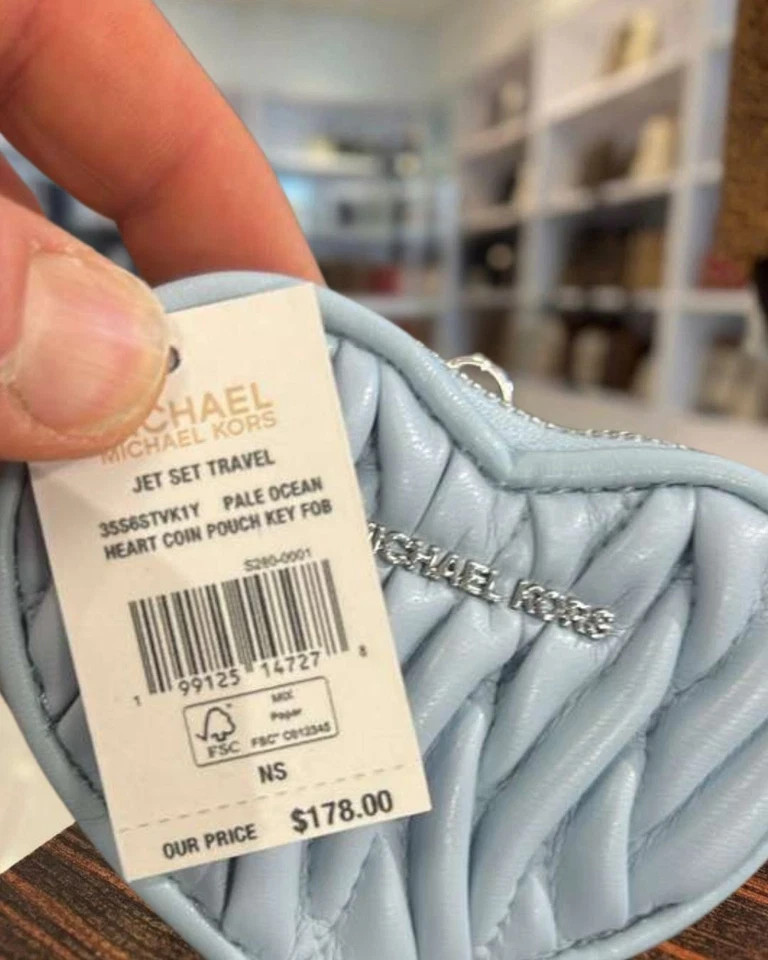 Michael Kors Hamilton Women Medium Matelassé Satchel Bag + Coin Purse Pale Ocean