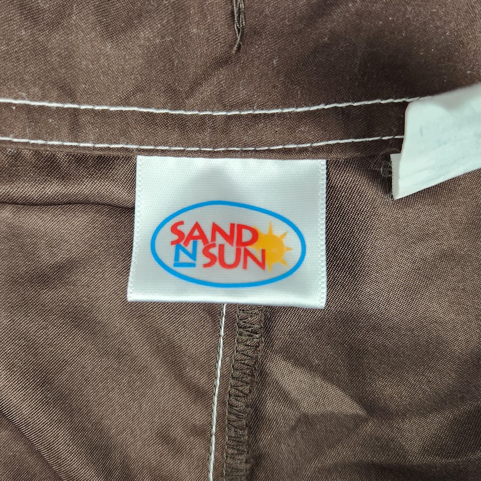 Sand N Sun Swim Shorts Womens Large Brown Beach Surf Pocket Quick Dry Outdoor