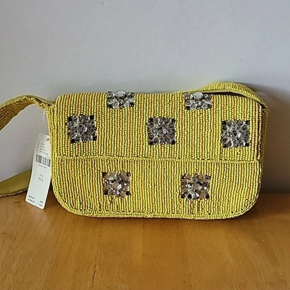 Anthropologie Fiona Beaded Bag Geometric Edition