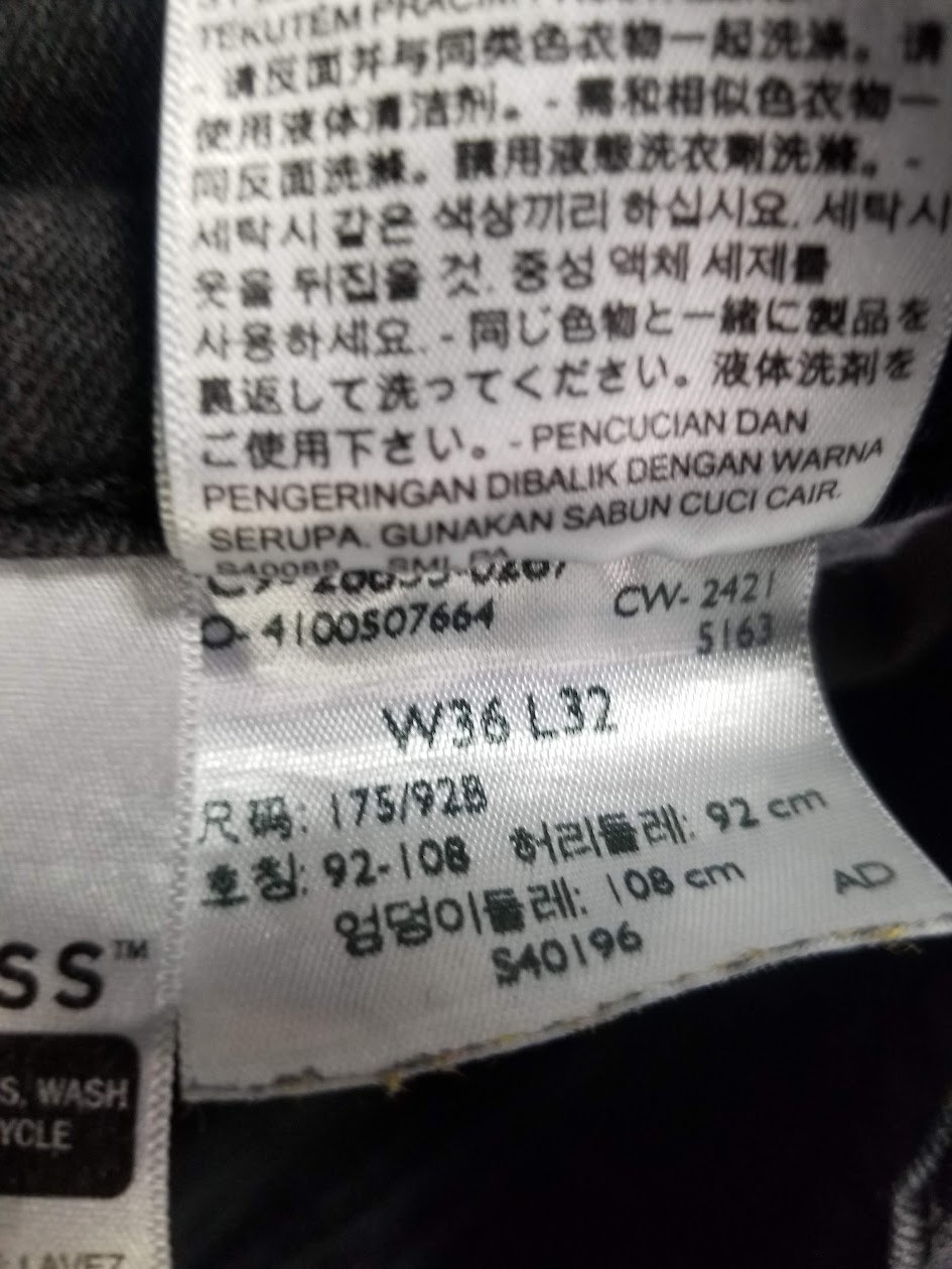 Levis 512 Jeans Men 36×29 Black Slim Tapered Fade Stretch Denim Dark Stonewash