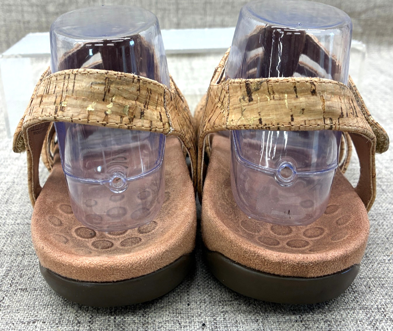 Vionic Harissa Cork Sandals Lt. Brown Tan Strappy Slingback Shoes Womens Size 8