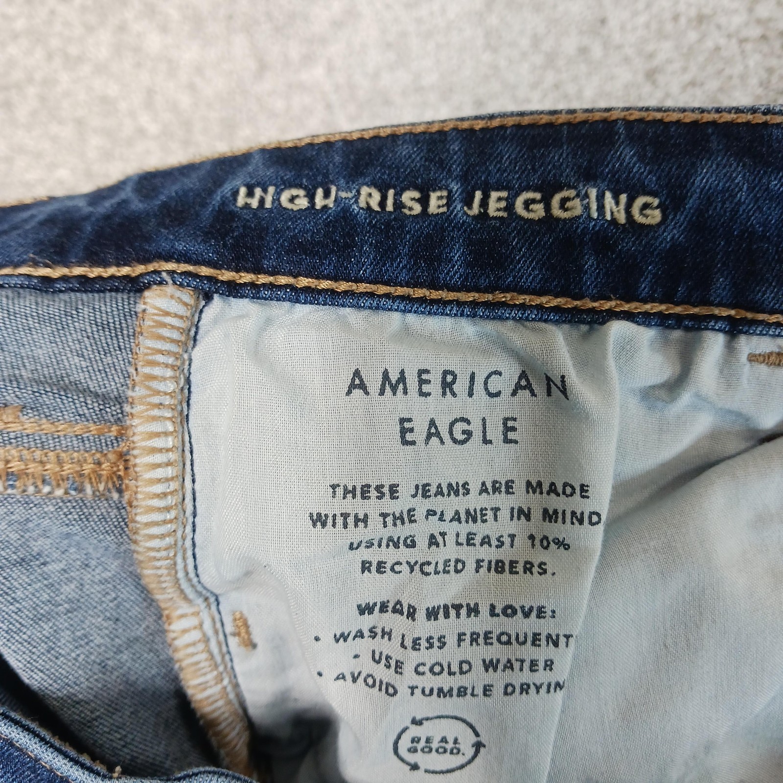 American Eagle Outfitters Jeans Womens 12 High Rise Jegging Blue Stretch Denim