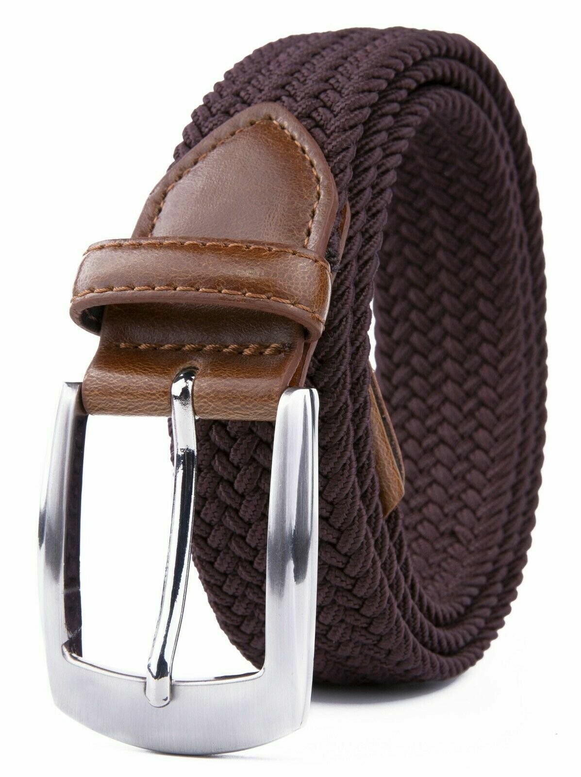 Elastic Braided Belt Stretch Woven Fabric Canvas Belts for Men Women Unisex Kids