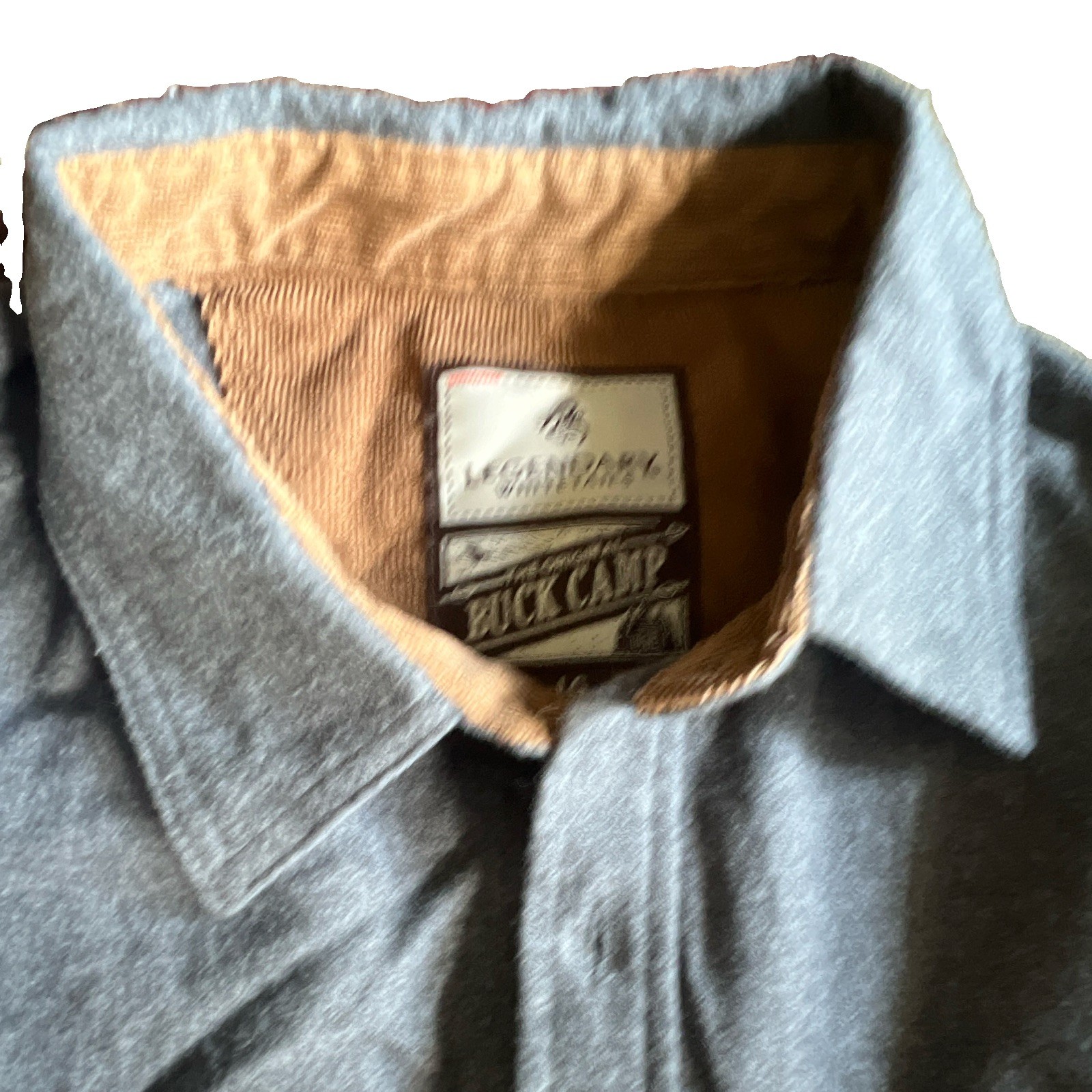 Buck Camp Men’s XL Blue Solid Flannel Long Sleeve Button-Up Shirt Pockets