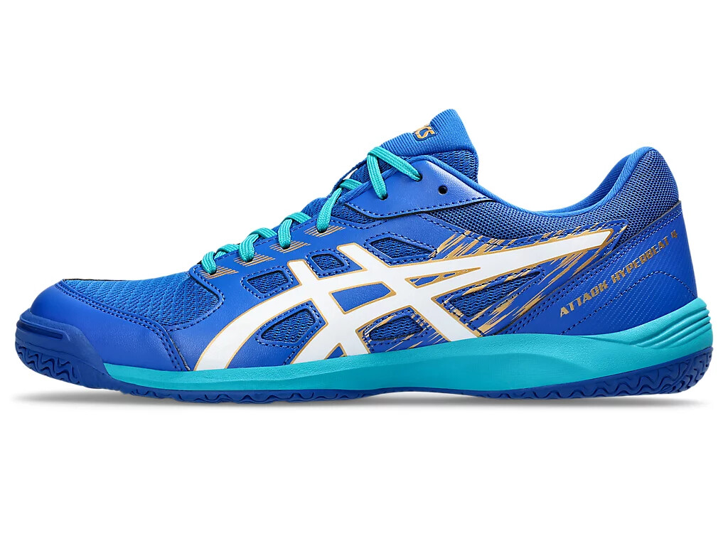 Asics Table Tennis Shoes ATTACK HYPERBEAT 4 Tuna Blue/White 1073A056 401 UNISEX