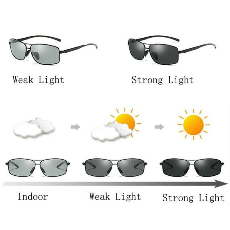 VEITHDIA Polarized Photochromic Pilot Sunglasses Men Aluminium Driving Eyewear