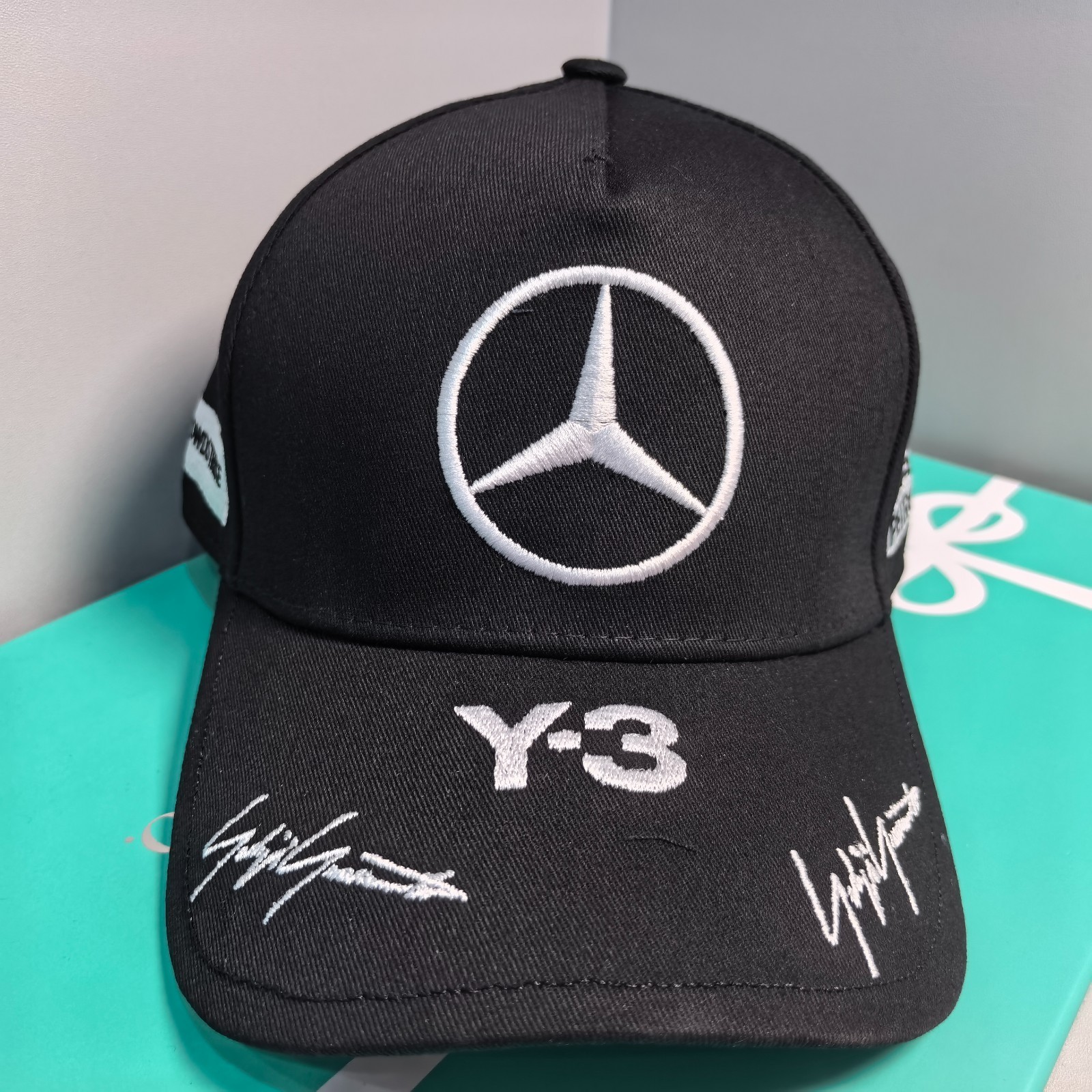 Mercedes AMG Petronas F1 Y-3 Team Curved Brim Adjustable Baseball Cap Black