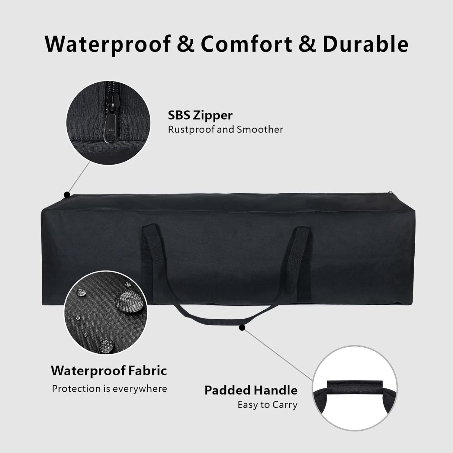 46 Inch Extra Large Zippered Duffel Bag, Water-Resistant for Travel, Sports Gear