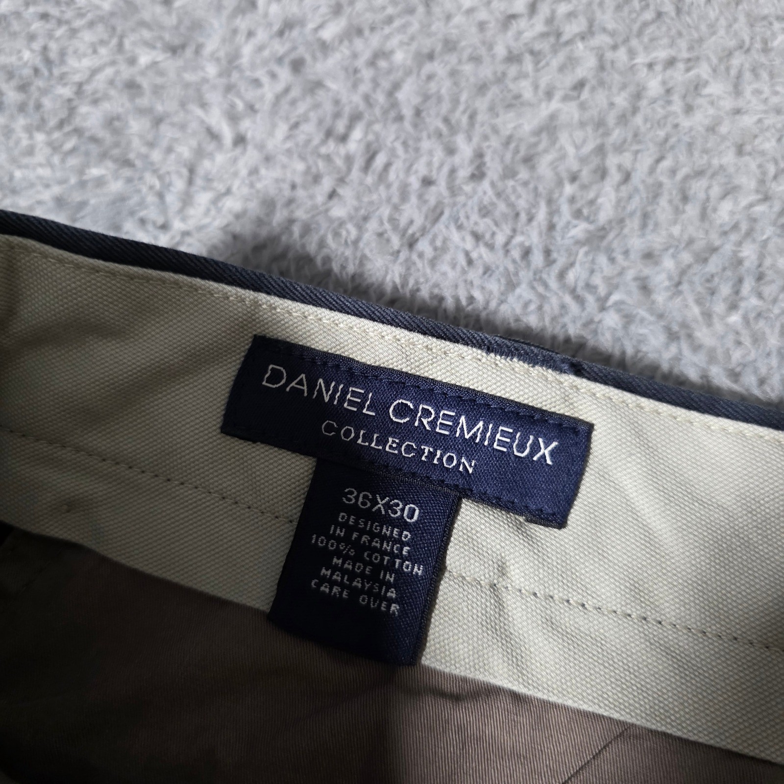 Daniel Cremieux Mens 36×30 Paris Pant Navy Blue Pleated Cotton Chino Trousers