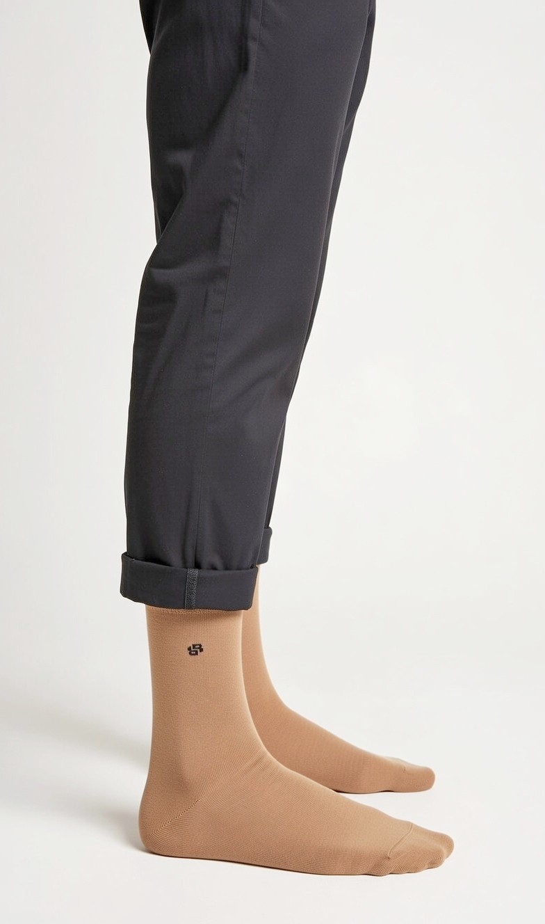 HUGO BOSS | Mens Beige Logo Solid Formal Dress Socks | One Size UK 6-11 EU 40-46