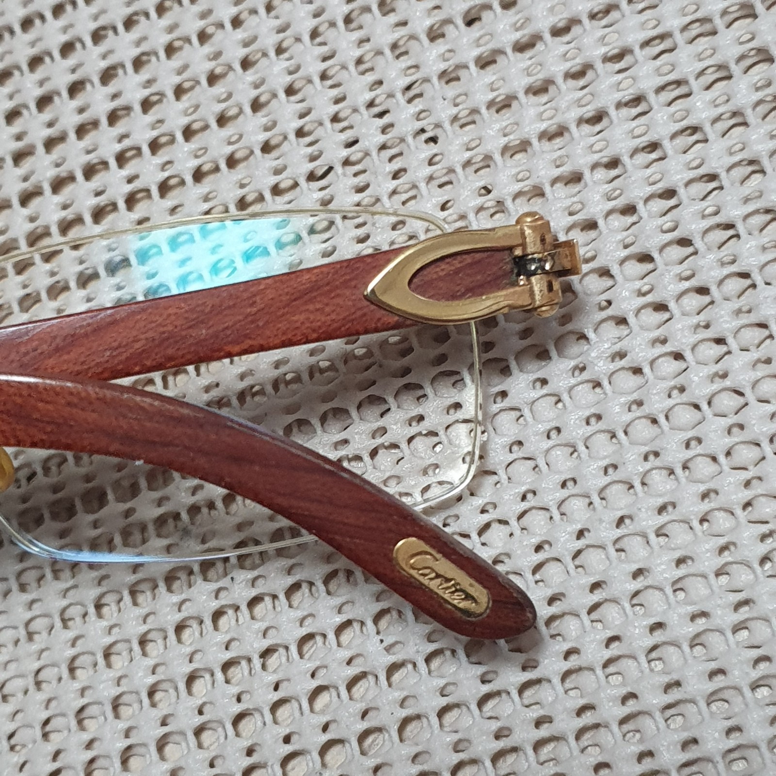 Cartier Bubinga Wood Rimless Frame Eyeglasses Authentic .3002