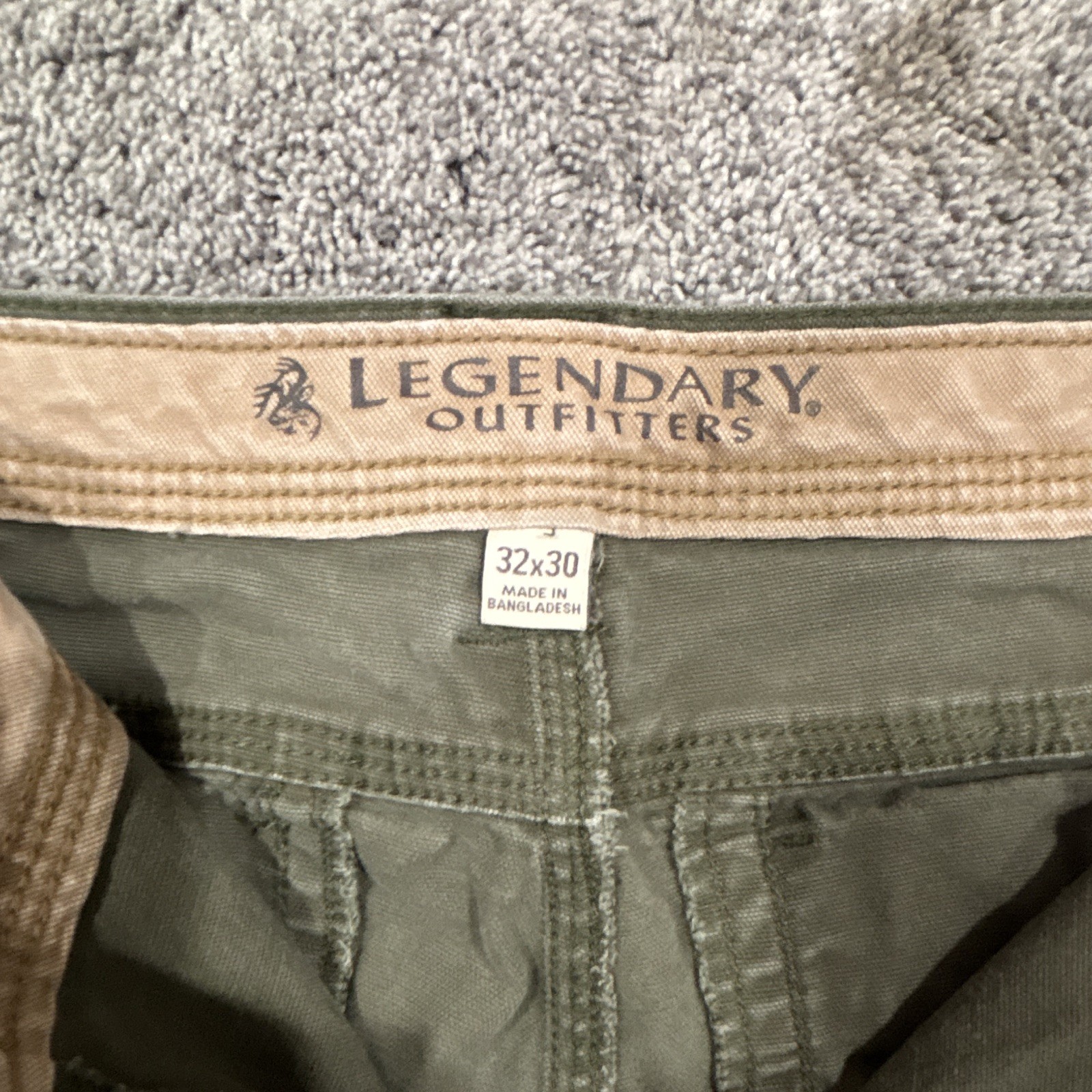 Legendary Outfitters Men’s Green Canvas Cotton Stretch Straight Pants 32W