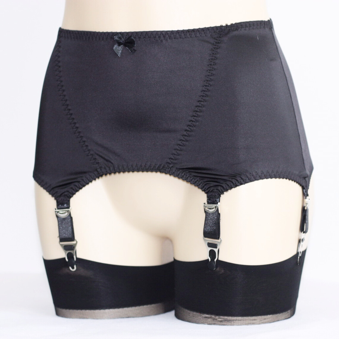 Sexy Wet Look Open Bottom Girdle Firm Shaping Girdle Garter Belt with 6 Straps