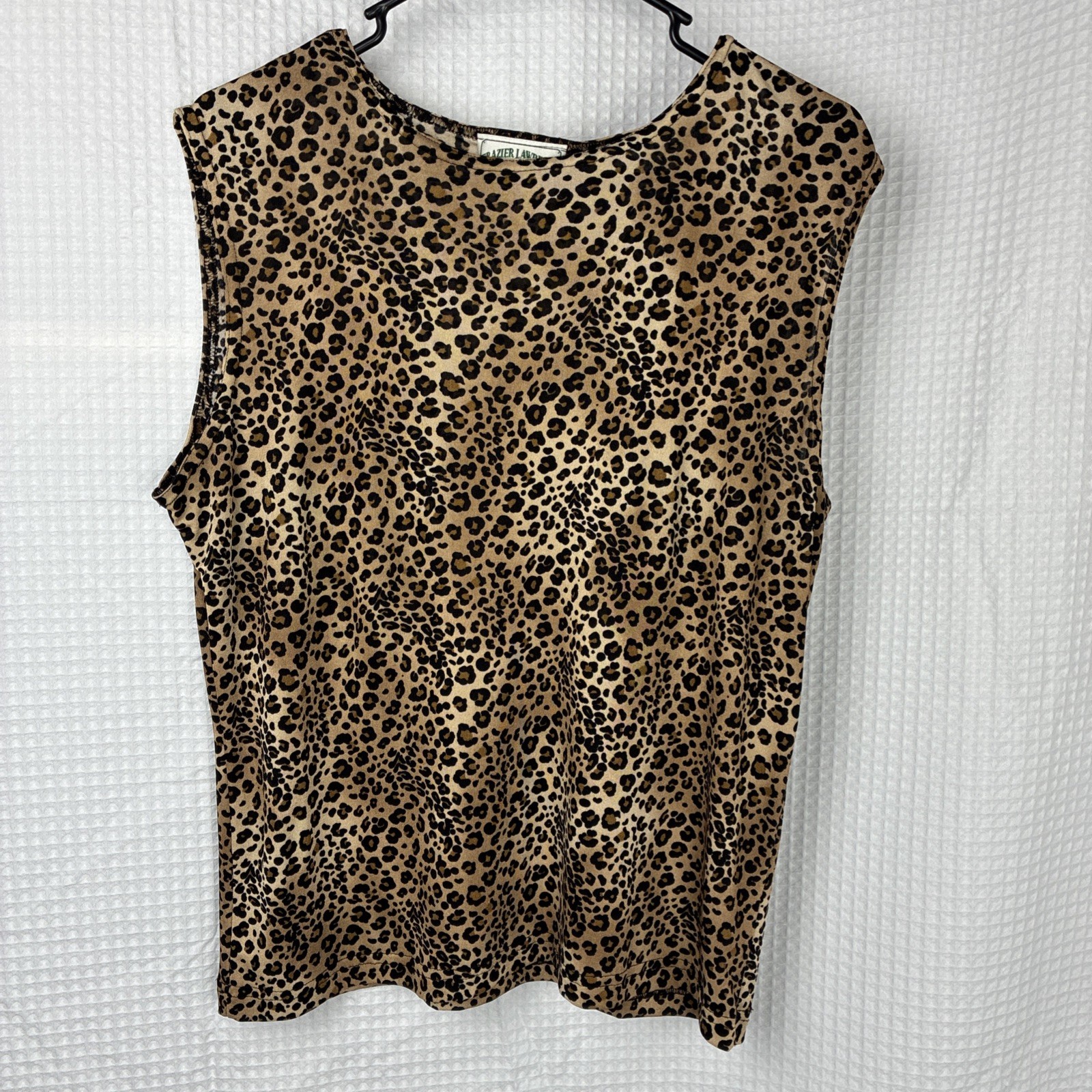 Vintage Leopard Print Tank L Stretch 90s Mob Wife Cheetah Retro Streetwear Shirt
