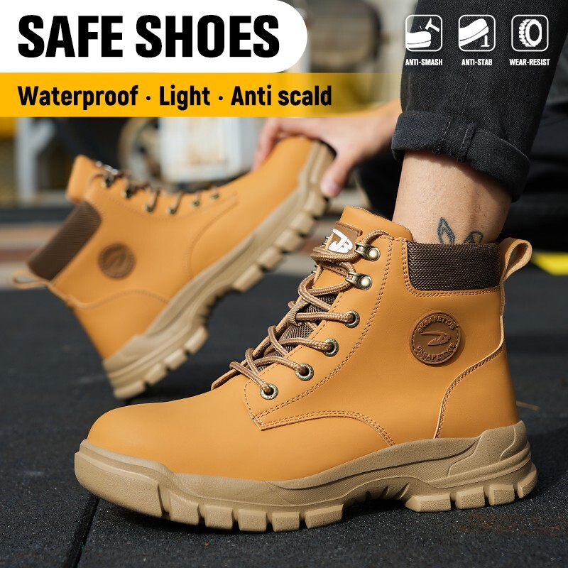 Men work life waterproof shoes new steel toe shoe Indestructible Protective Boot