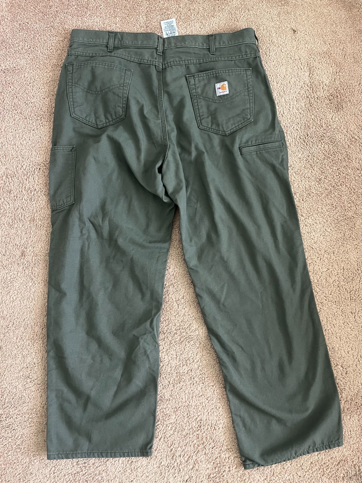 Carhartt FR Pants Men’s 40×30 Moss Green Midweight Canvas Flame Resistant 2112