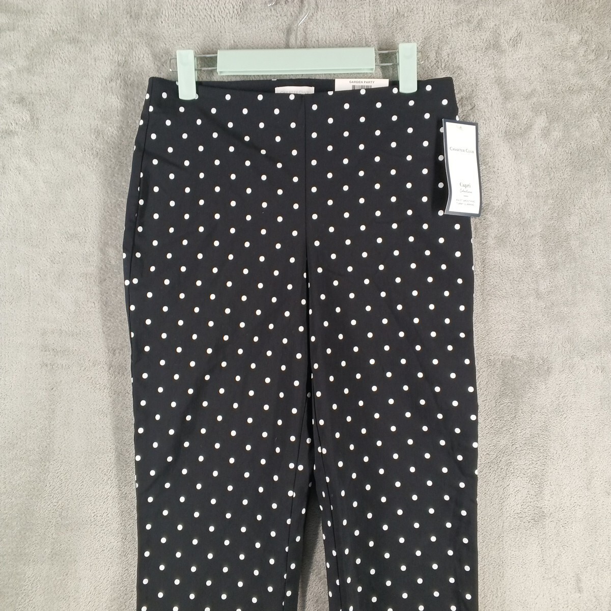 NWT $59 CHARTER CLUB Tummy Control Polka Dots Capri Pants Mid Rise