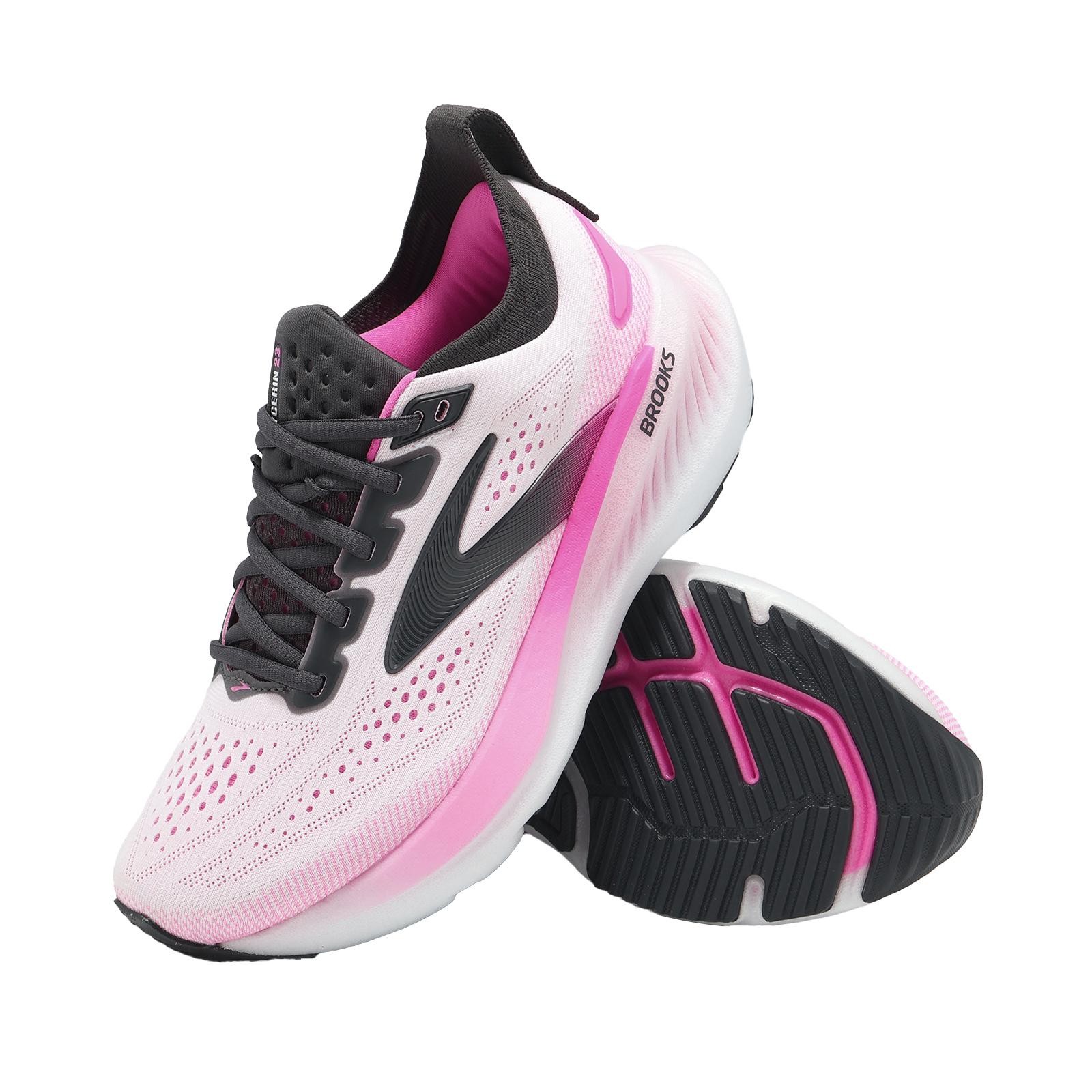 Brooks Glycerin 23 White Phantom Cyber Pink Women Road Running Shoe 1204651B-111